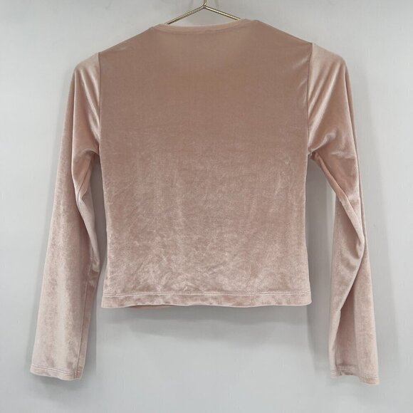 ZARA Girls Ruched Velvet long Sleeve Crop Top Size 11-12 - Picture 2 of 6